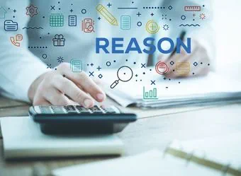 An image where word 'Reason' is written blue highlited text